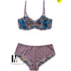 Àkànké Full Coverage Cup Bra - Teal/Dark Grey
